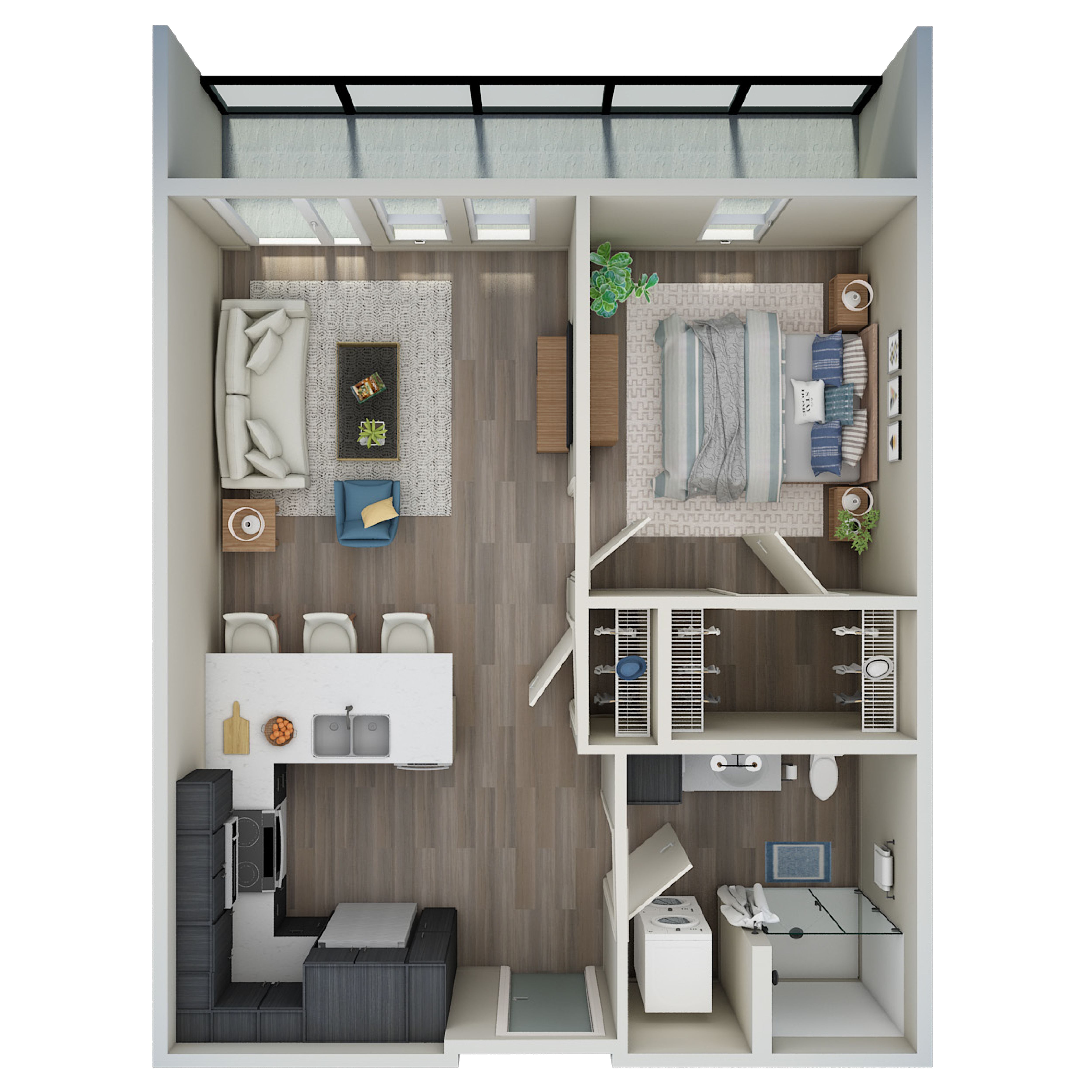 1 Bed, 1 Bath - F