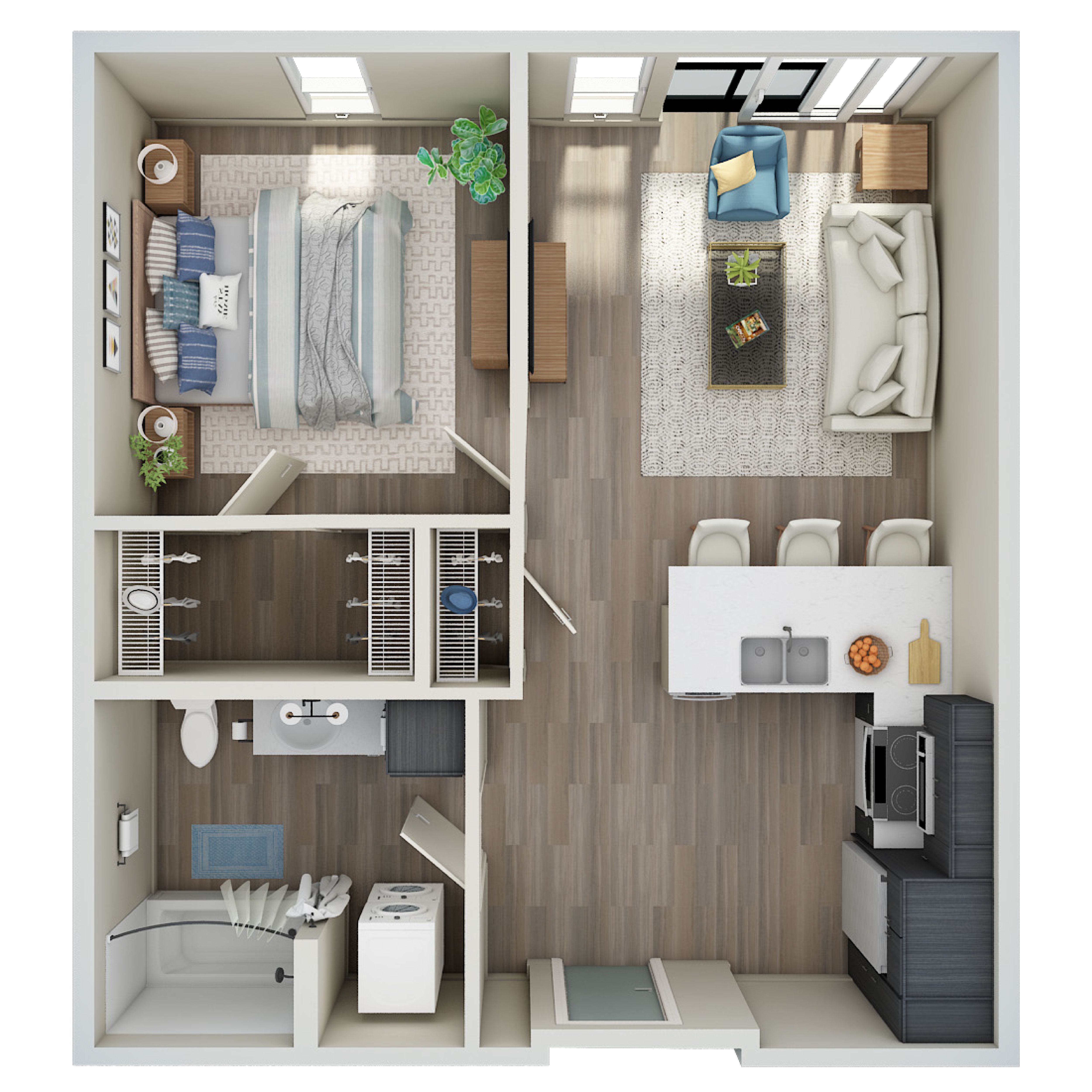 1 Bed, 1 Bath - H