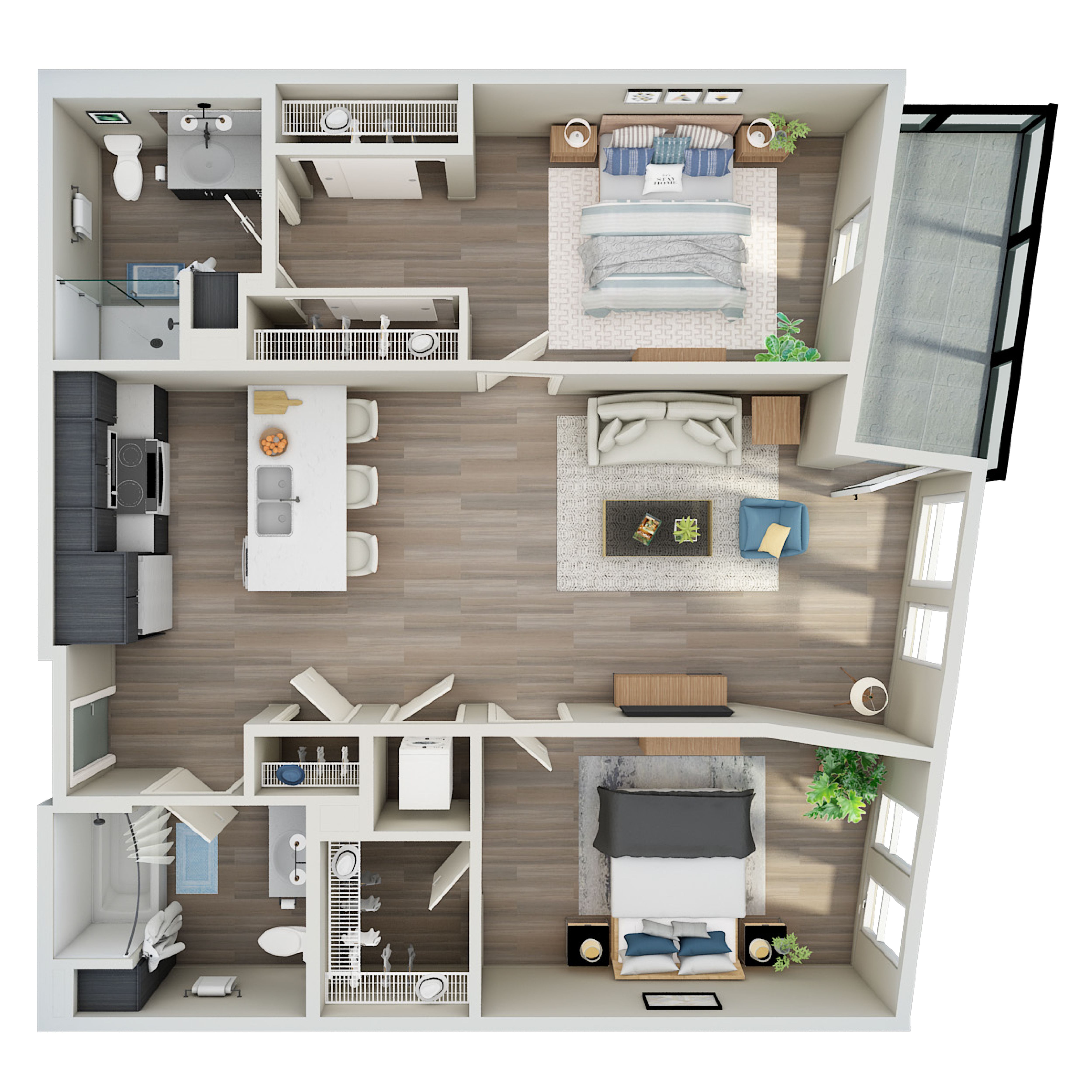 2 Bed, 2 Bath - J