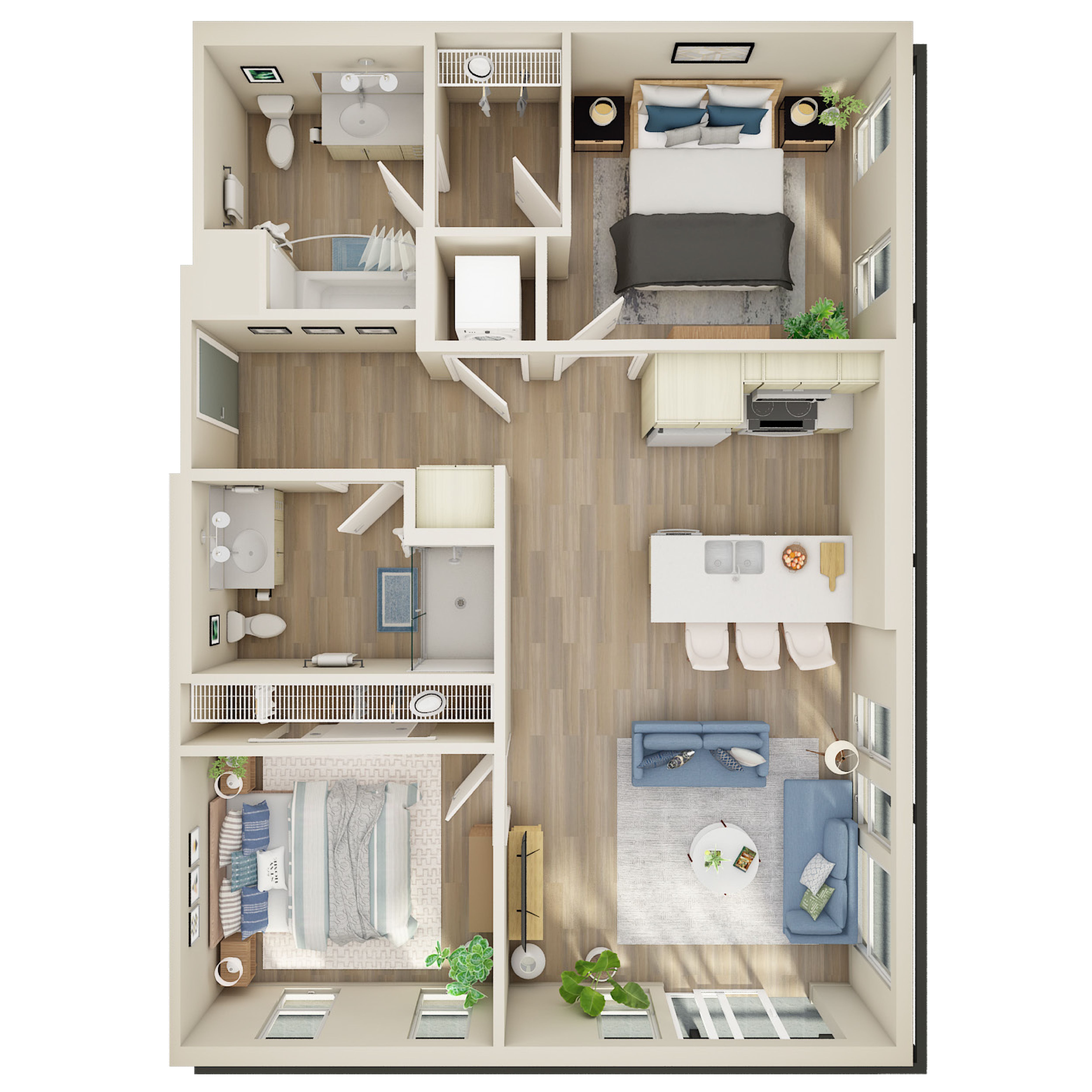 2 Bed, 2 Bath - M