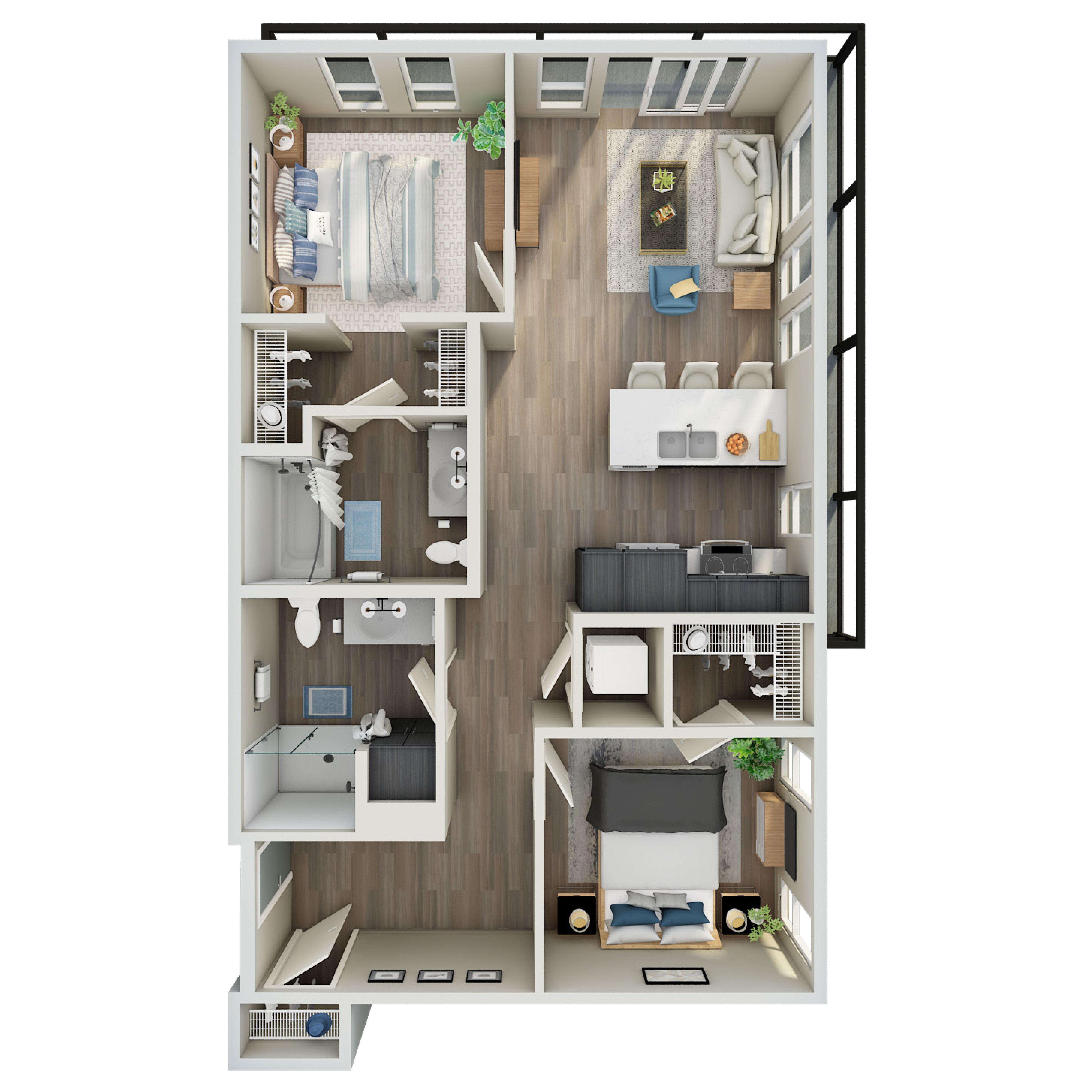 2 Bed, 2 Bath - O