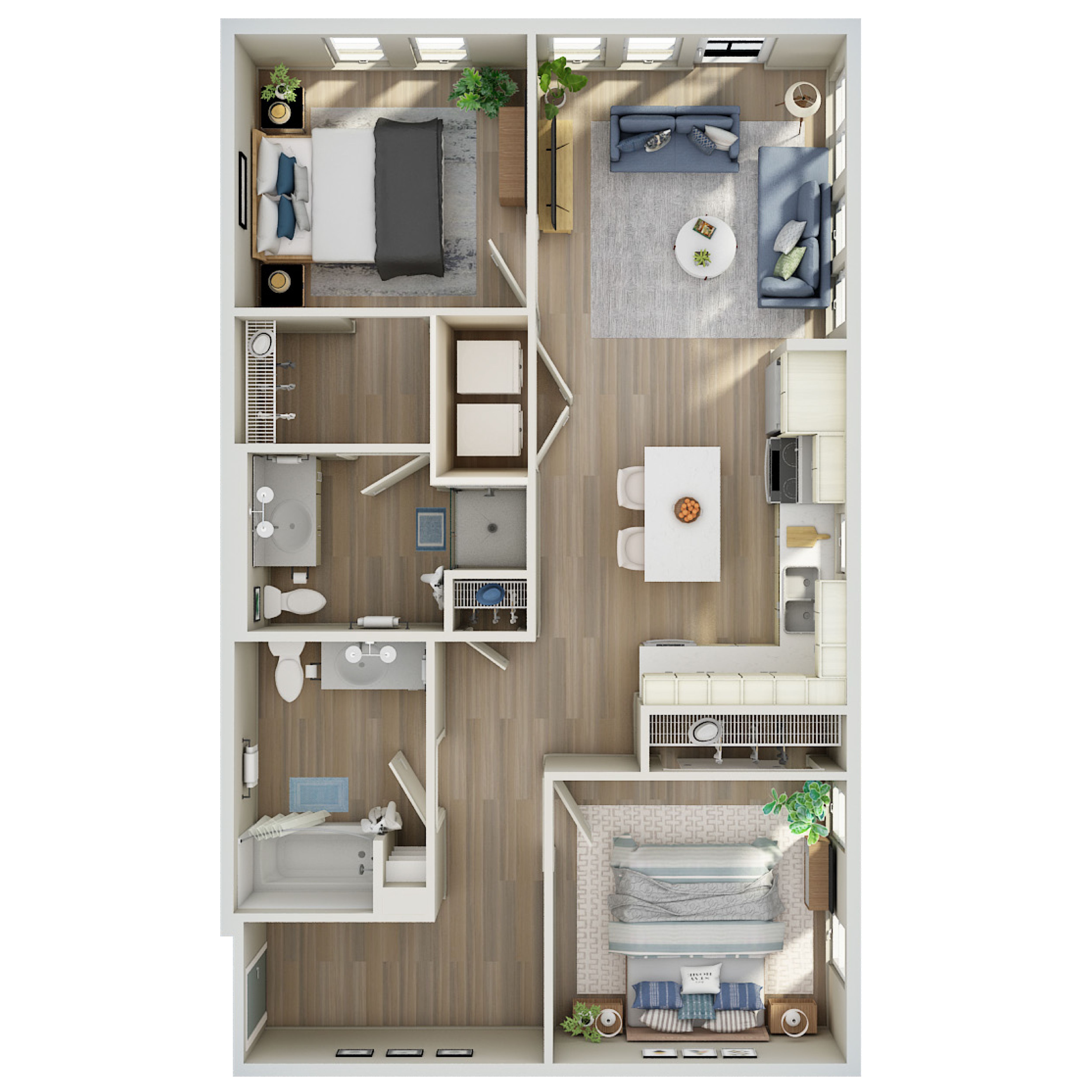2 Bed, 2 Bath - B