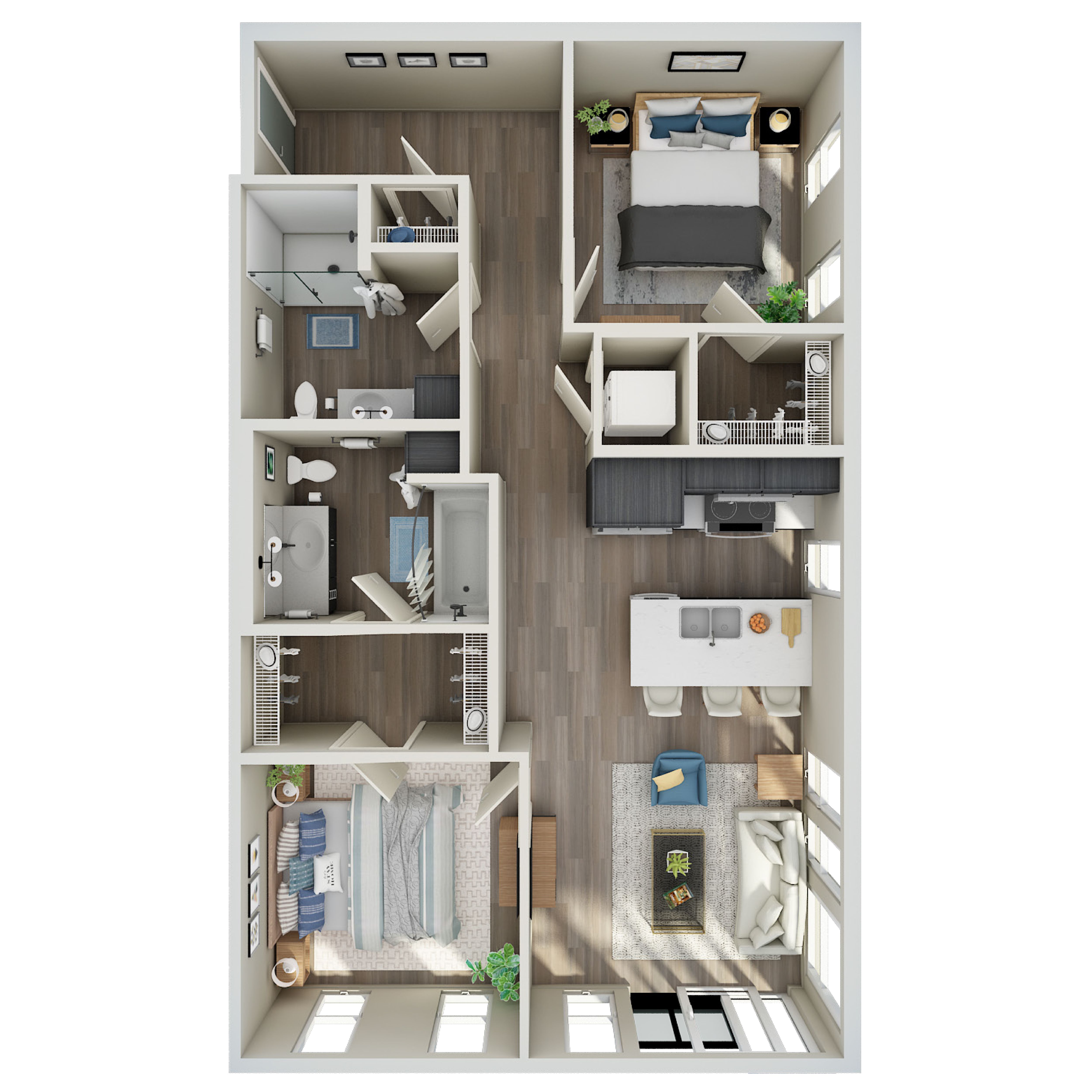 2 Bed, 2 Bath - F