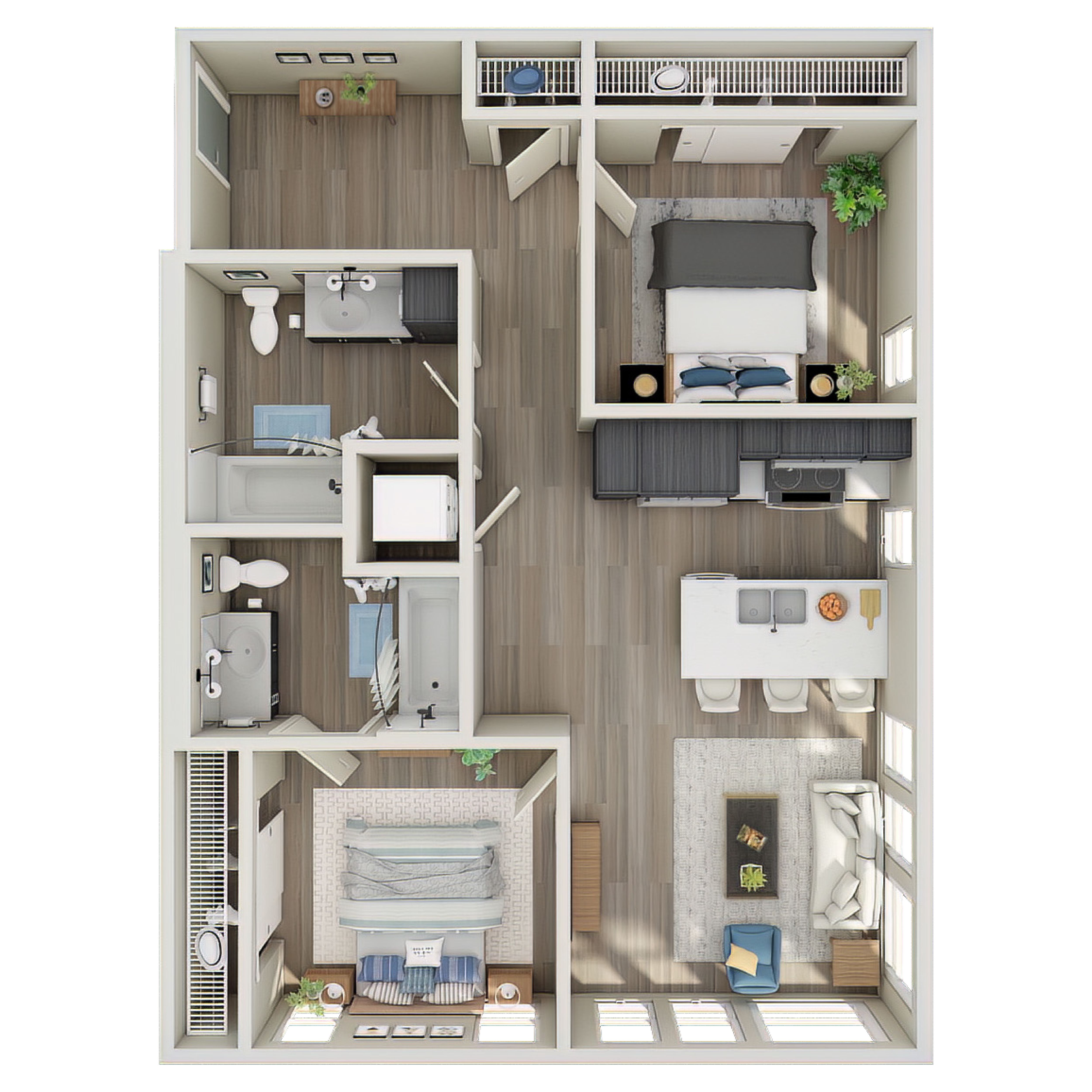 2 Bed, 2 Bath - H