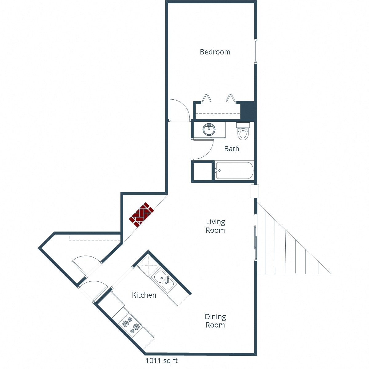 Dellwood Estates Apartments | One Bedroom Floor Plan A Dellwood Estates Apartments | One Bedroom Floor Plan A