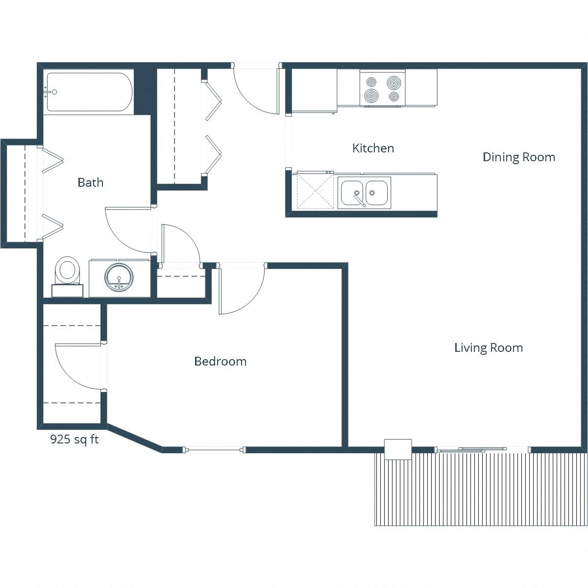 Dellwood Estates Apartments | One Bedroom Floor Plan C Dellwood Estates Apartments | One Bedroom Floor Plan C