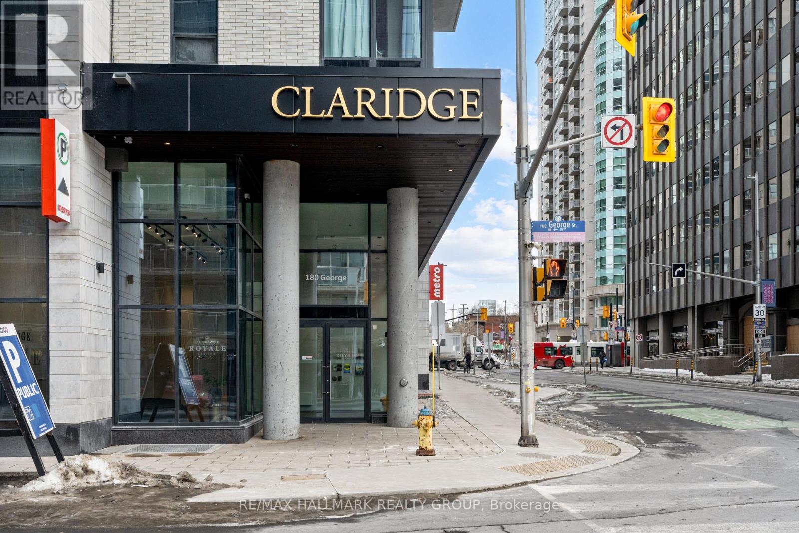 A Claridge building is shown in the image.
