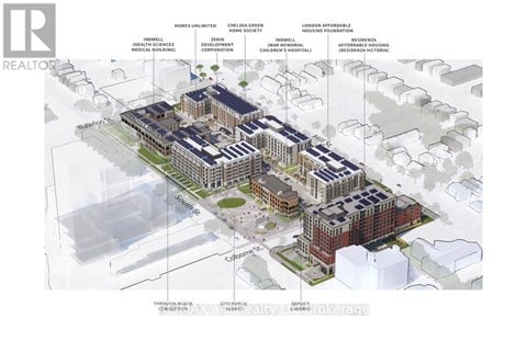 A diagram shows a large building complex with various labels such as "CORK AFFORDABLE HOUSING FOUNDATION" and "LONDON AFFORDABLE HOUSING FOUNDATION".