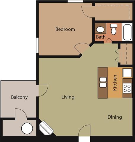 1 Bedroom | 1 Bath | 650 SF