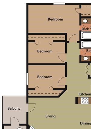 3 Bedroom | 2 Bath | 1150 SF 3 Bedroom | 2 Bath | 1150 SF