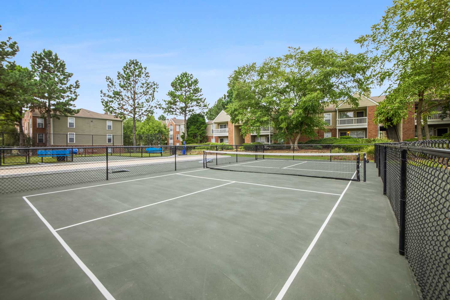 Pickle ball court outside of Cordova apartment complex