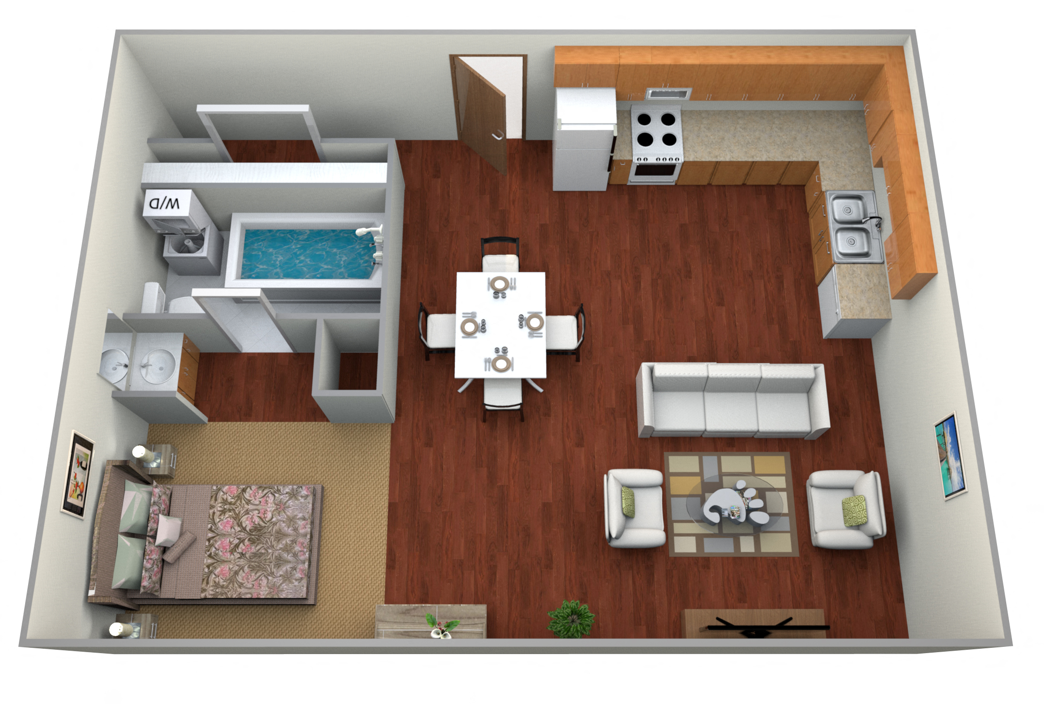 Studio Floor Plan at Boulder Ridge Apartments, Fargo, ND, 58104