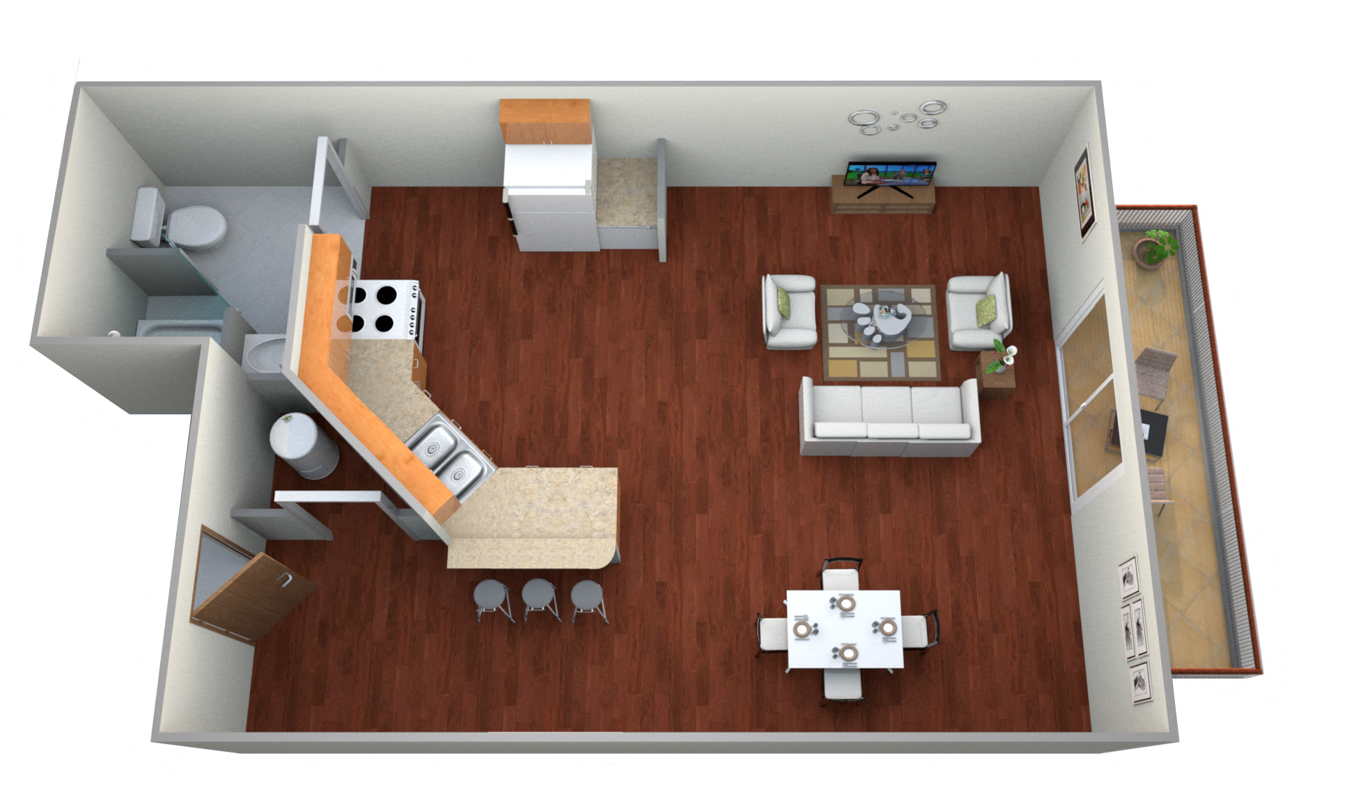 Efficiency Floor Plan - Small at Park Ridge Apartments, Fargo