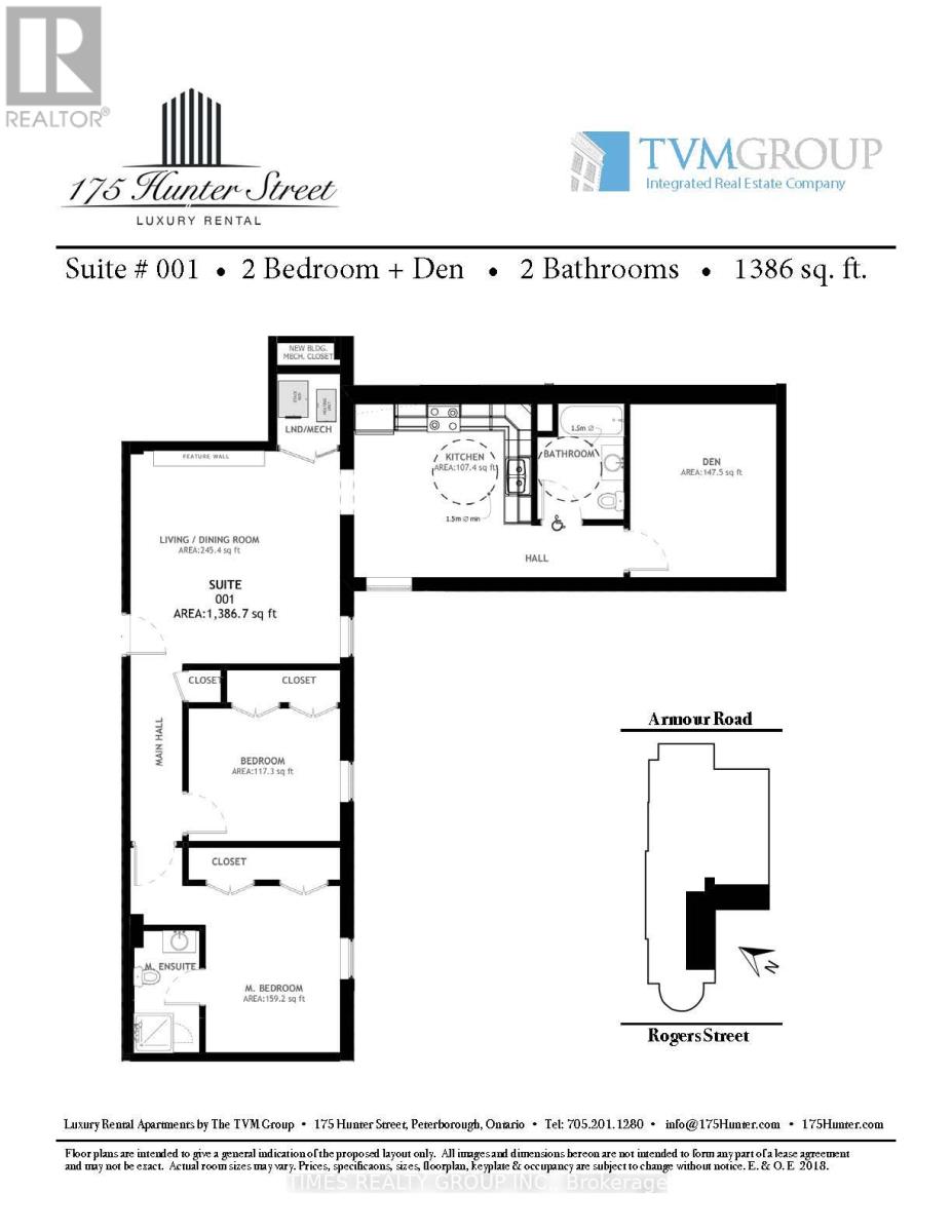 Floor plan for a suite at 175 Hunter Street.