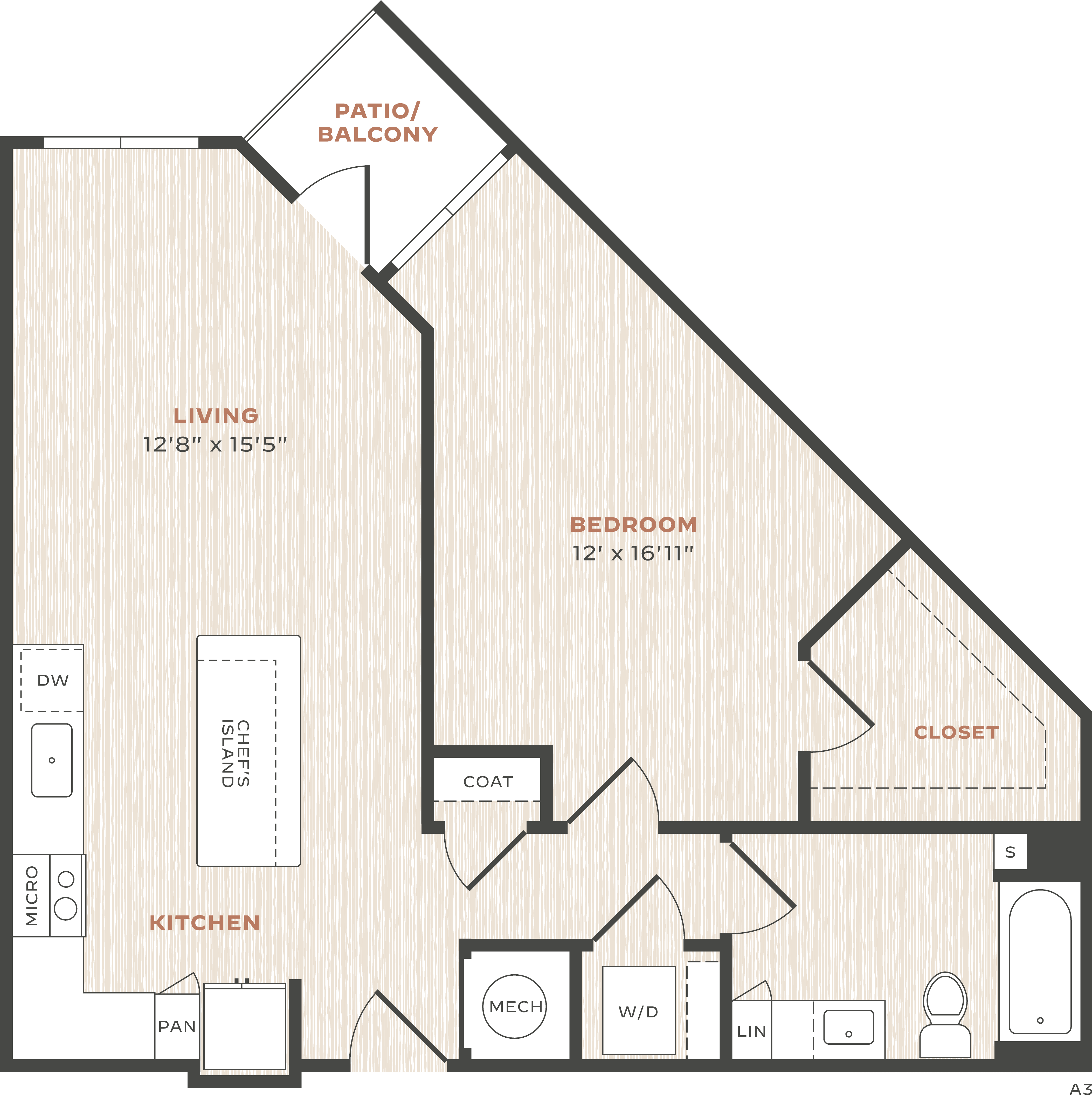 1 Bed/1 Bath-A3