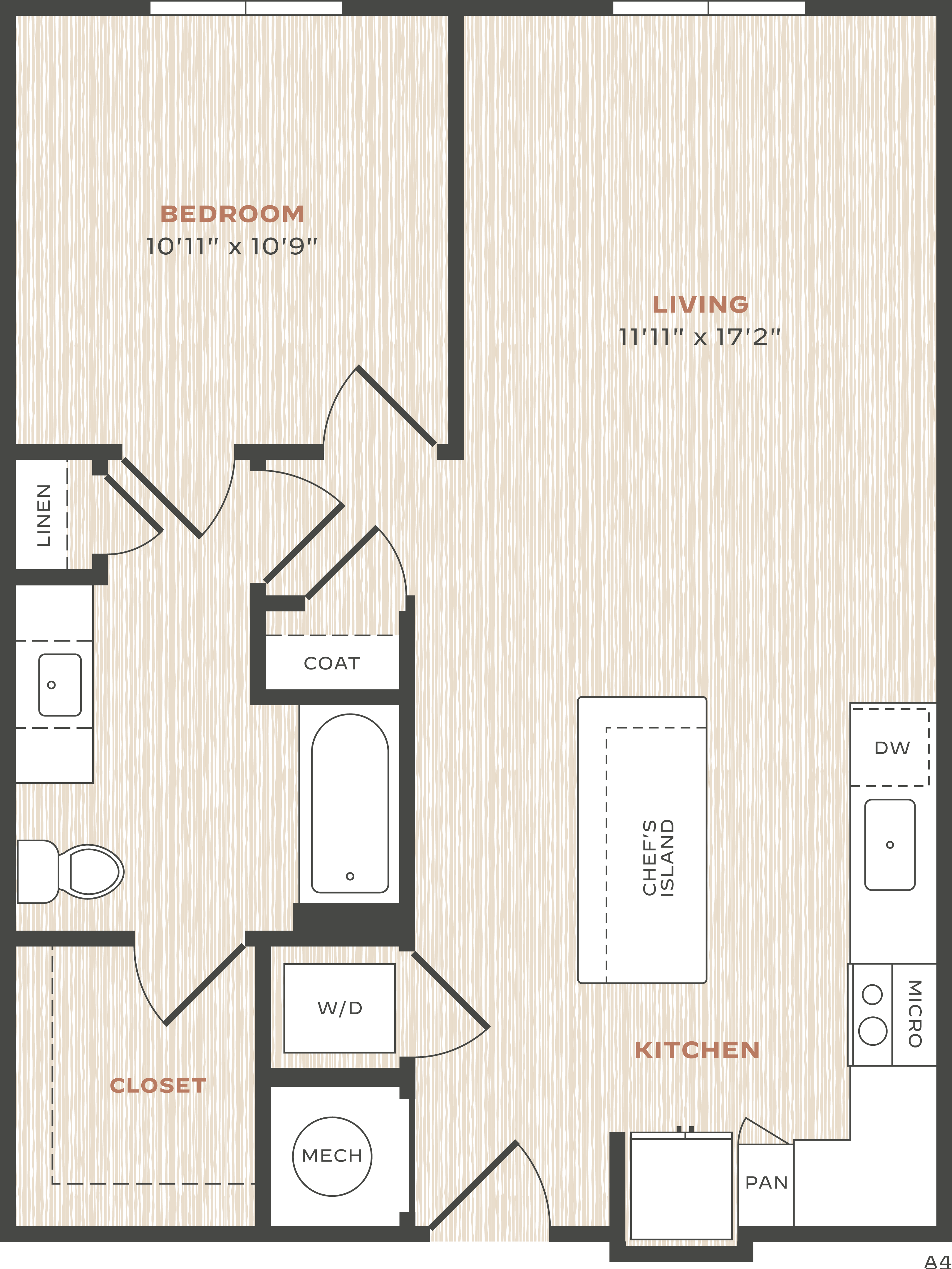 1 Bed/1 Bath-A4