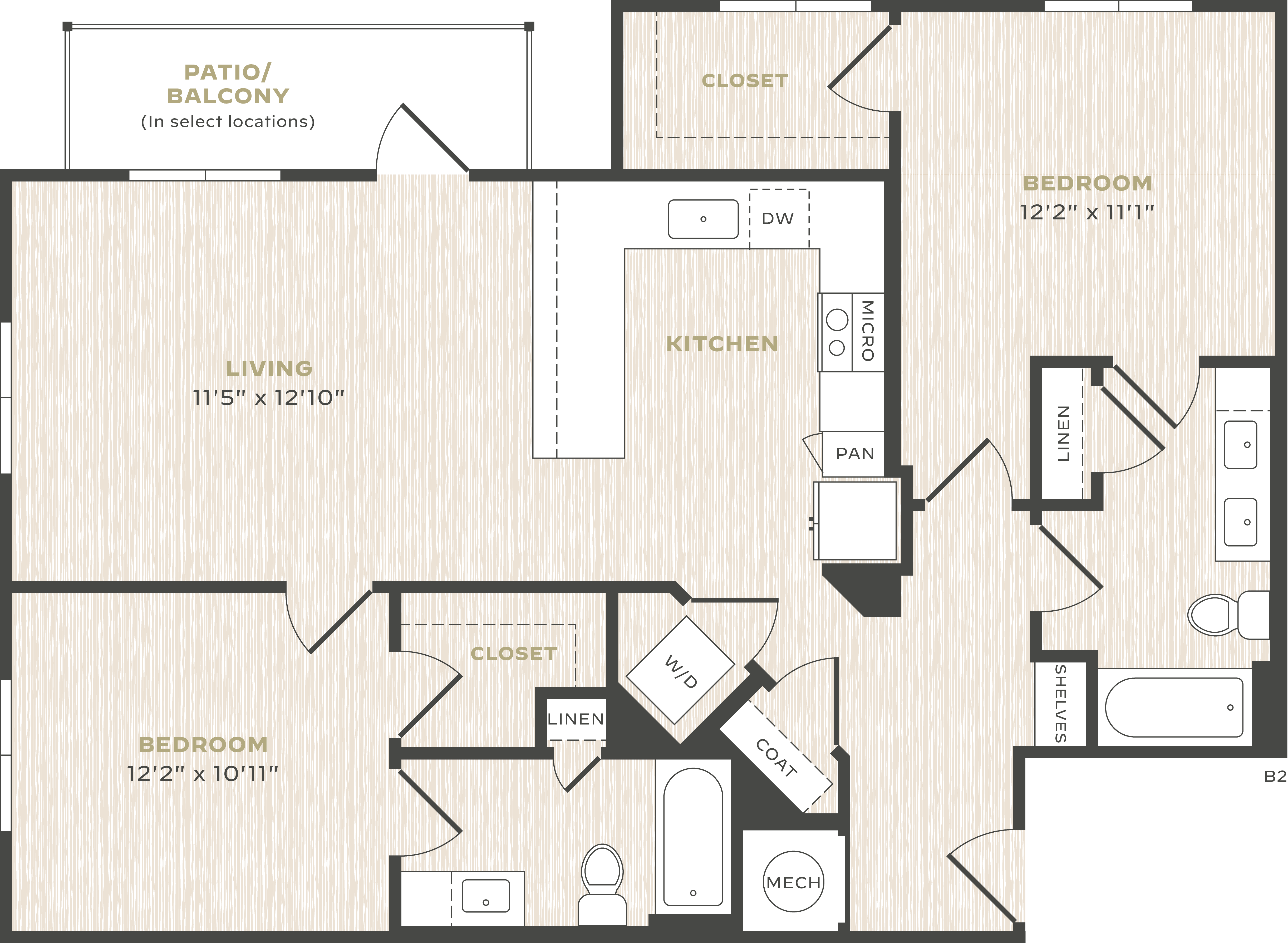 2 Bed/2 Bath-B2