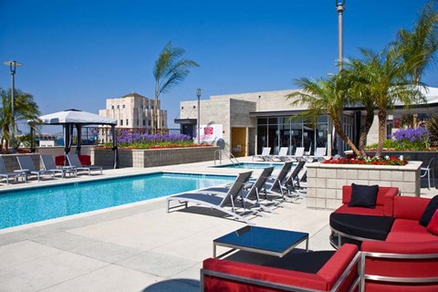 Rooftop Pool and Lounge at 210 Third Lofts in Downtown Long Beach