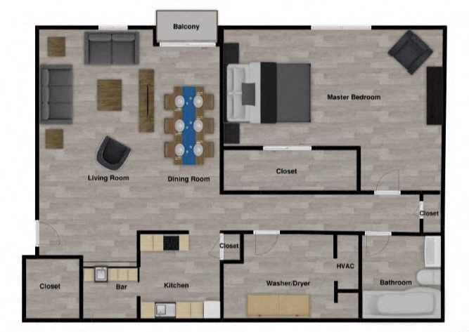 1 Bed 1 Bath