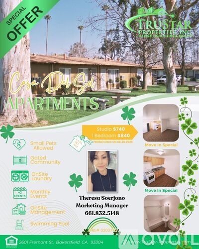 A flyer for a special offer on apartments at Trusted Property Group.