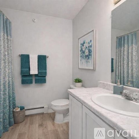 A bathroom with a white toilet, a sink, and a mirror.