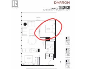 A floor plan for a 2 bedroom apartment at Darron Realty.