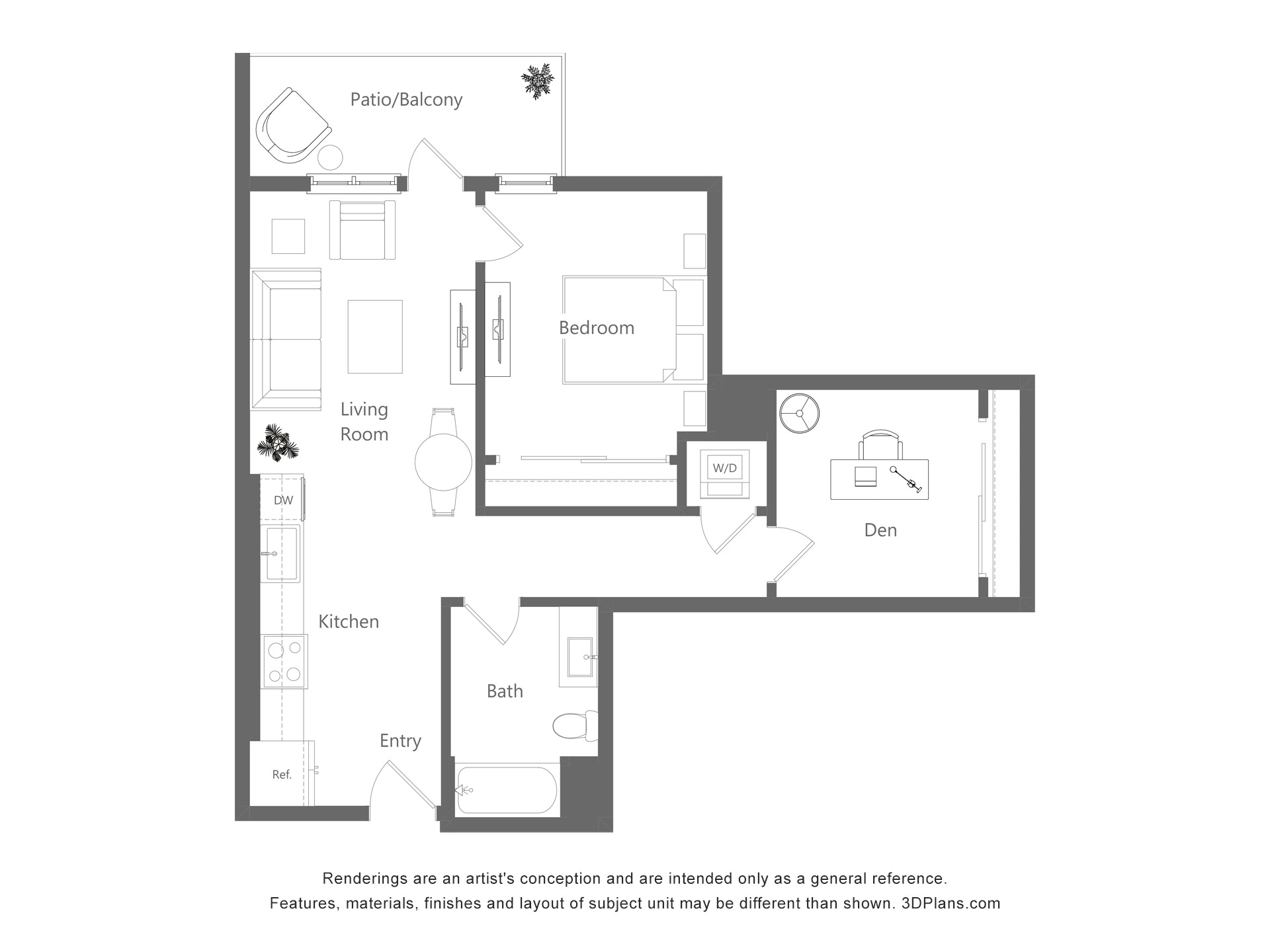 One Bedroom + Den