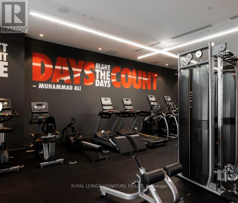 A gym with a sign that says "Make the most of the days".