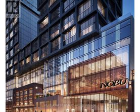 The exterior of a modern building with the sign "NOBU" on the front.