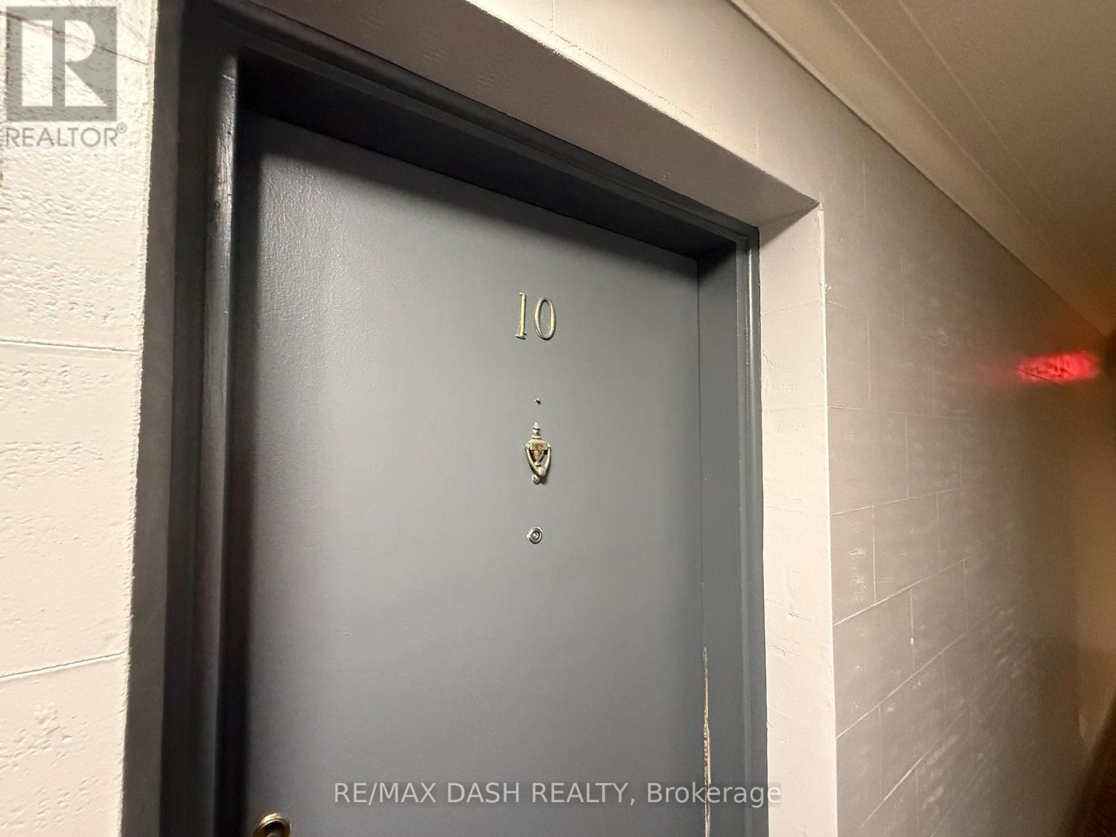 A door with the number 10 on it.