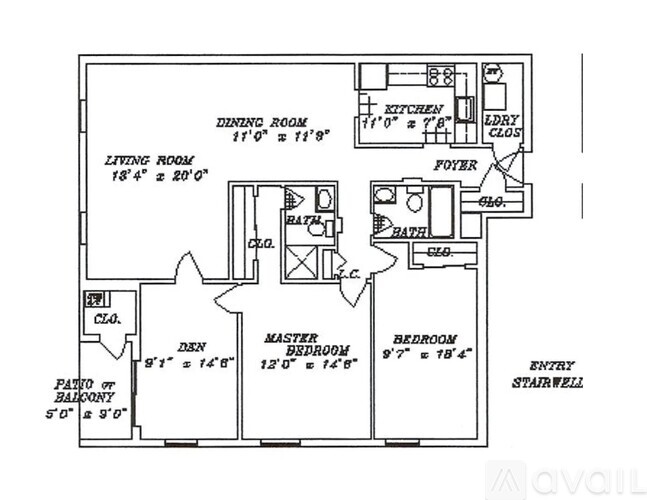 A floor plan of a house with a dining room, living room, kitchen, and bathroom.