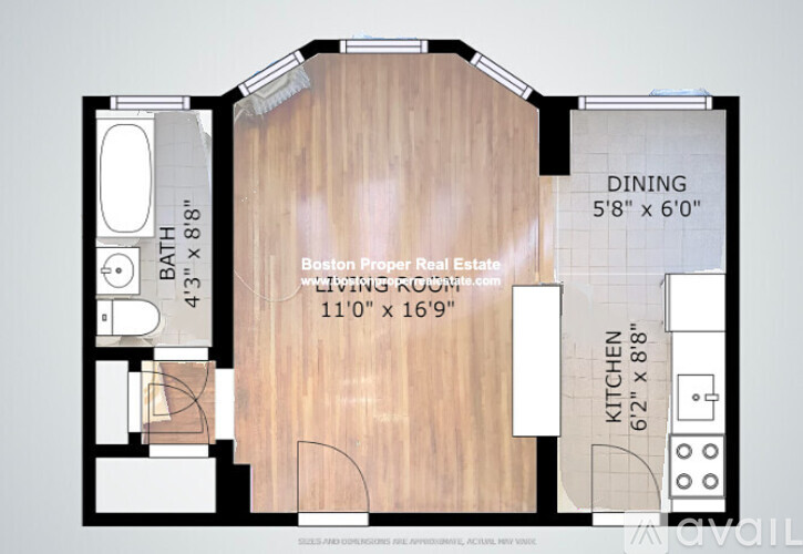 A floor plan for a living room measuring 11'0 x 16'9.