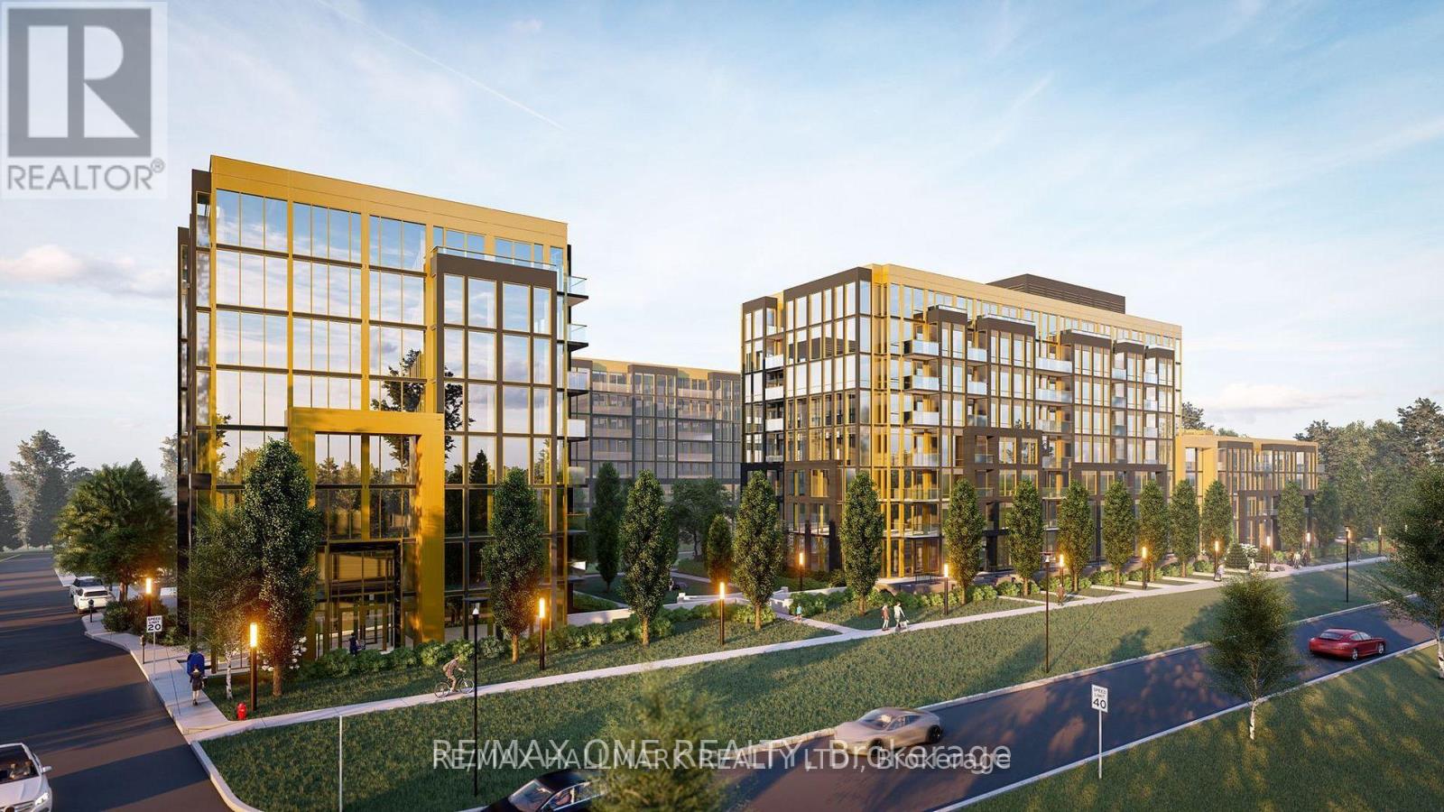 A modern apartment complex is depicted in the image.