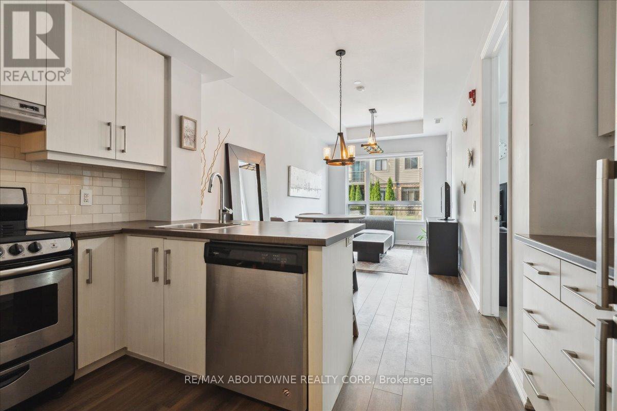 A modern kitchen with white cabinets and stainless steel appliances.