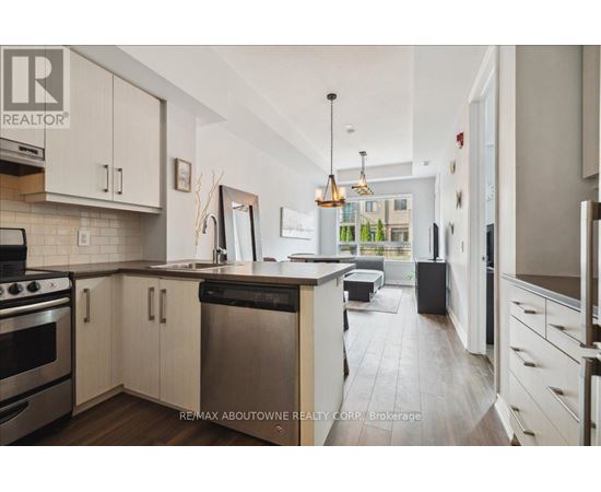 A modern kitchen with white cabinets and stainless steel appliances.