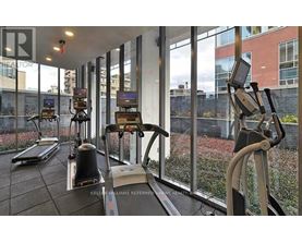 A gym with treadmills and exercise bikes.