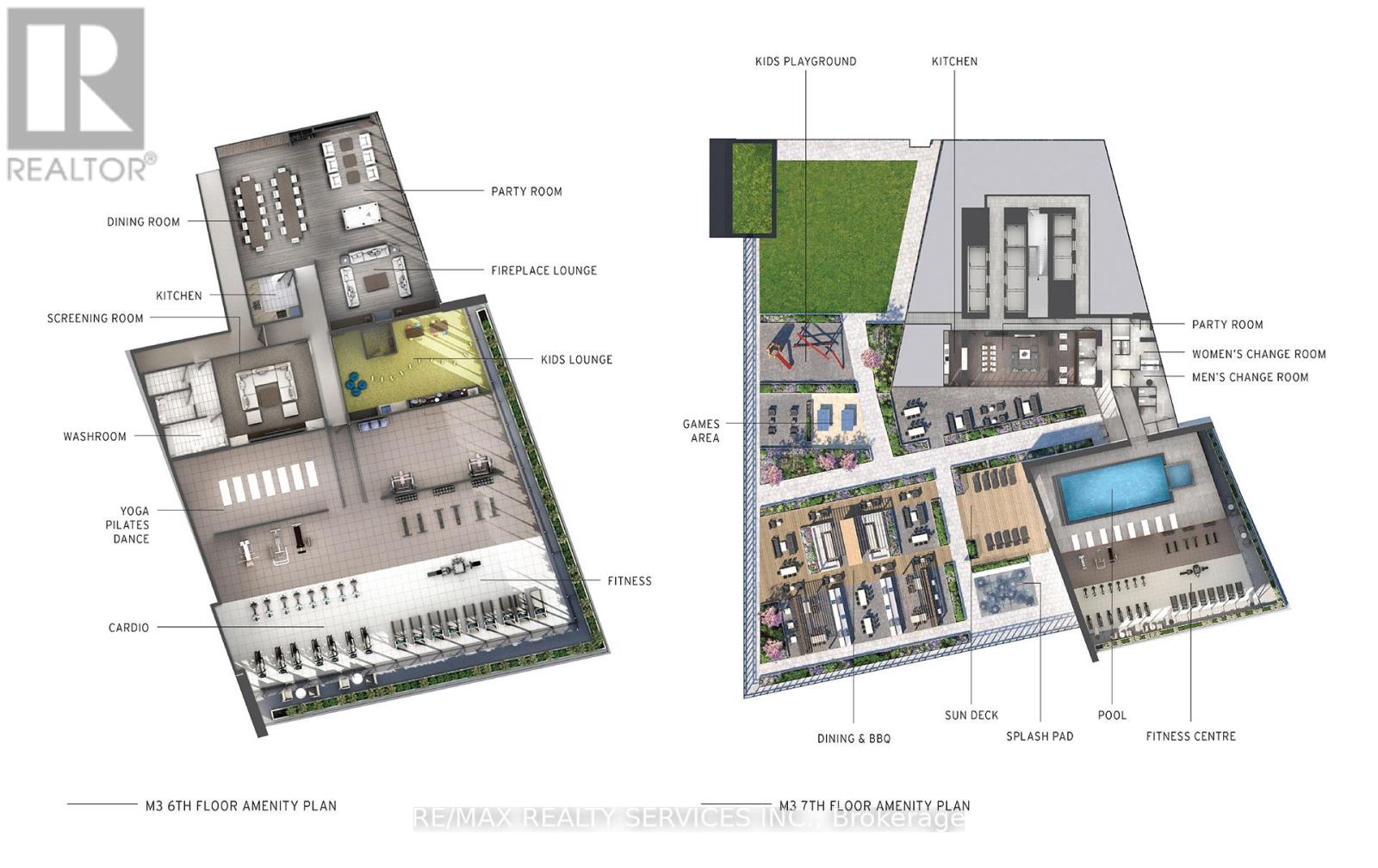 A floor plan of a building with a pool and gym.