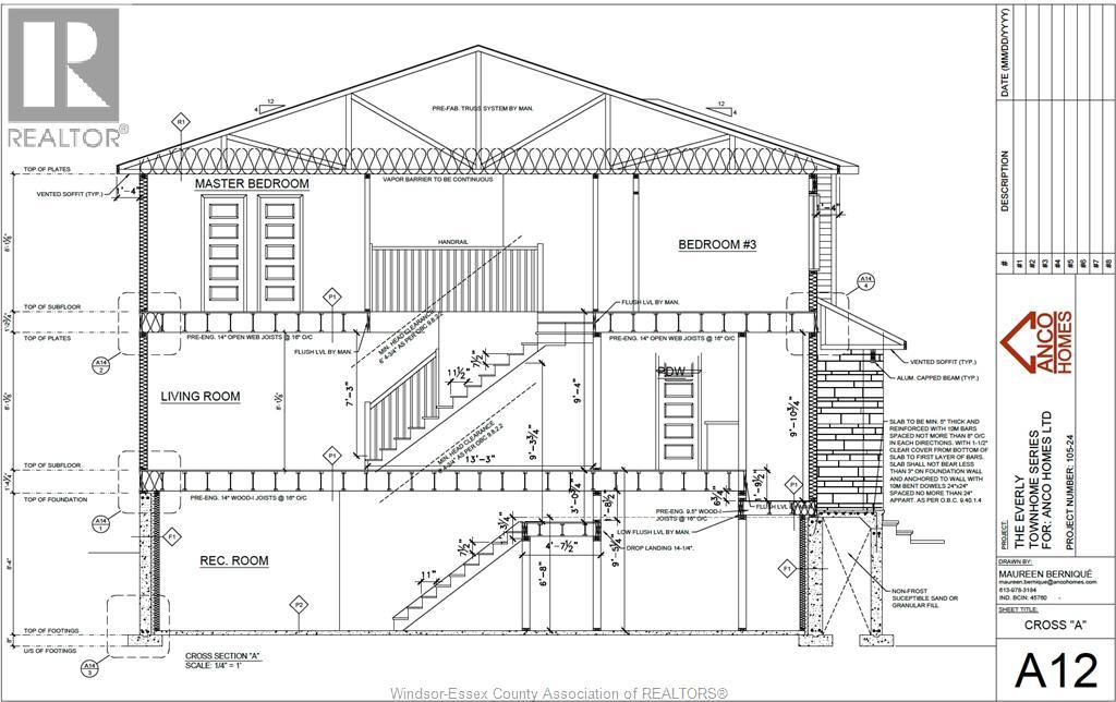A drawing of a house with a living room, master bedroom, and other rooms.