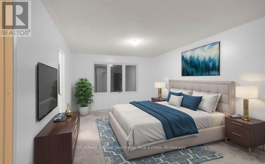 A bedroom with a bed, nightstand, and television.