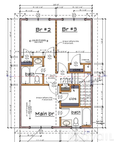 A detailed architectural floor plan for a house with labeled rooms and measurements.