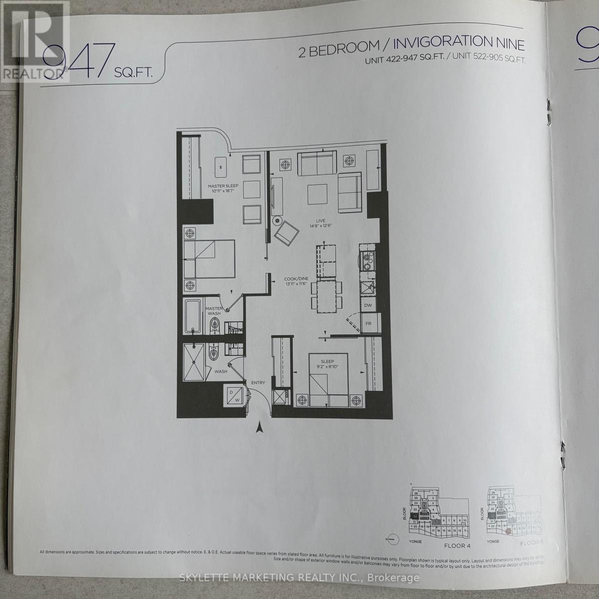 A black and white image of a floor plan for a 2 bedroom apartment.