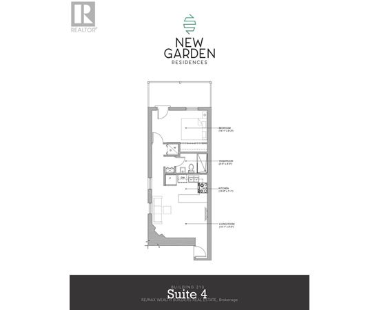 A floor plan for a suite in a building.