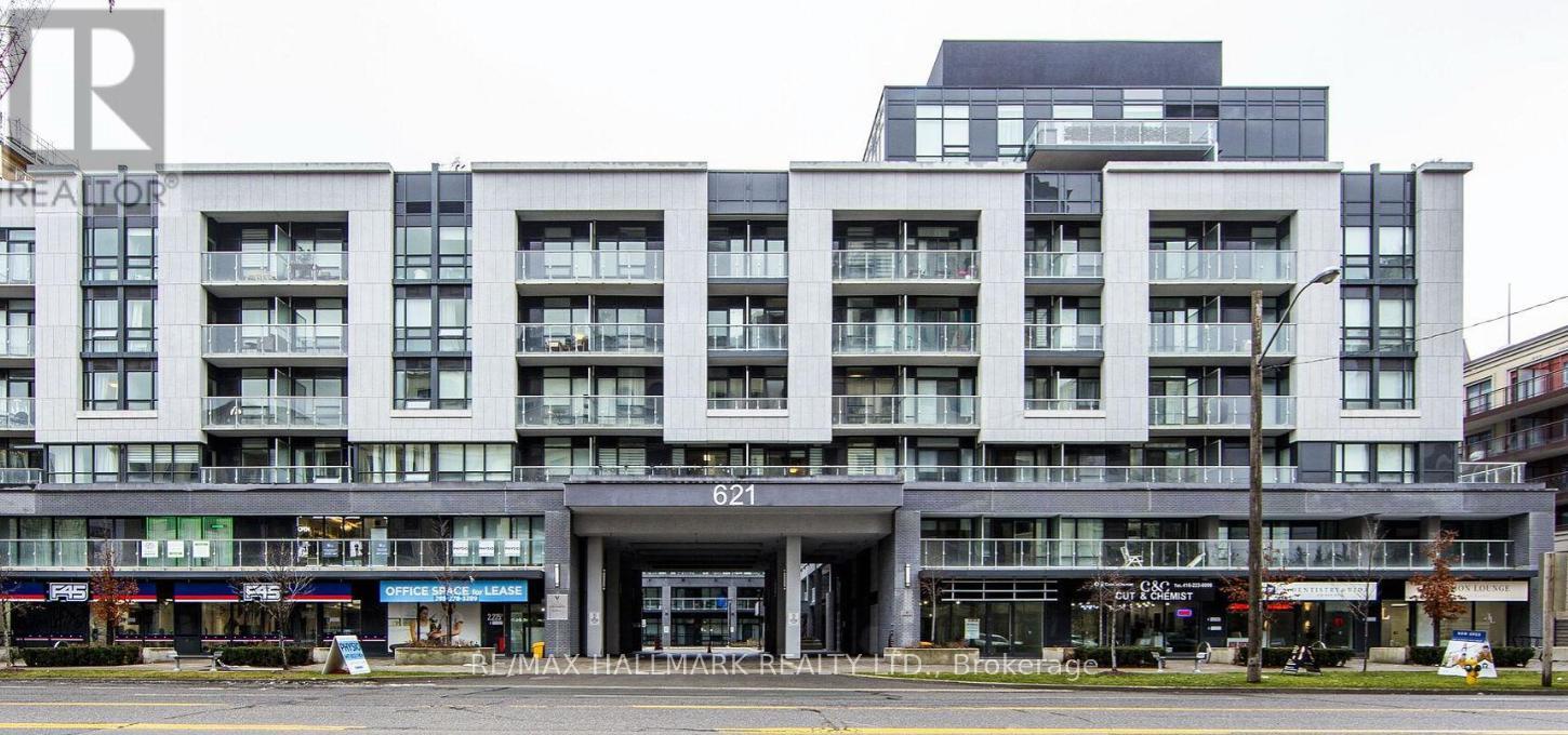A large building with the number 621 on it.