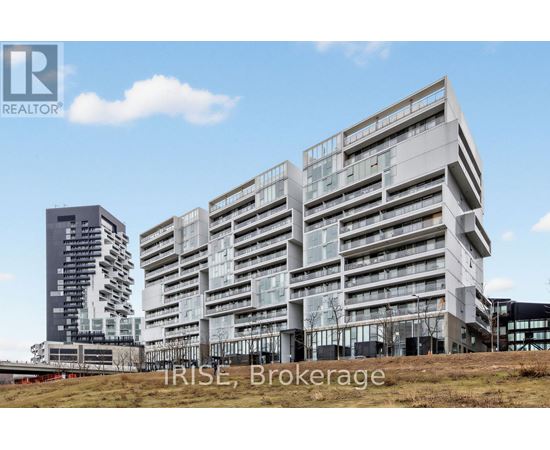 A modern multi-story building with the words "IRISE Brokerage" written on it.