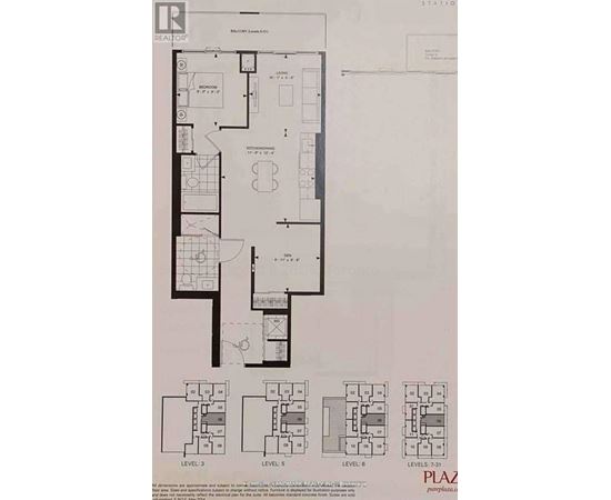 A floor plan for a building with multiple levels and rooms is shown.