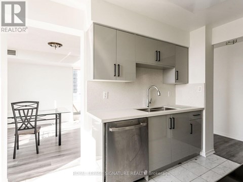 A modern kitchen with a sink and a dishwasher.