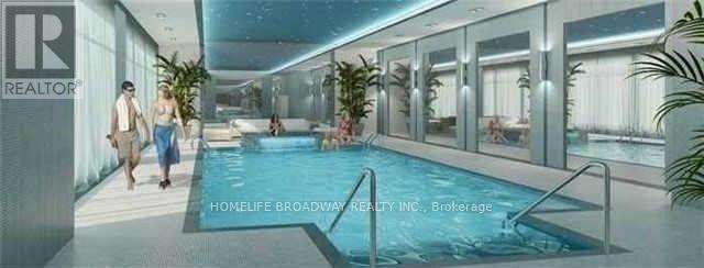 A brochure for a realtor showing a swimming pool.