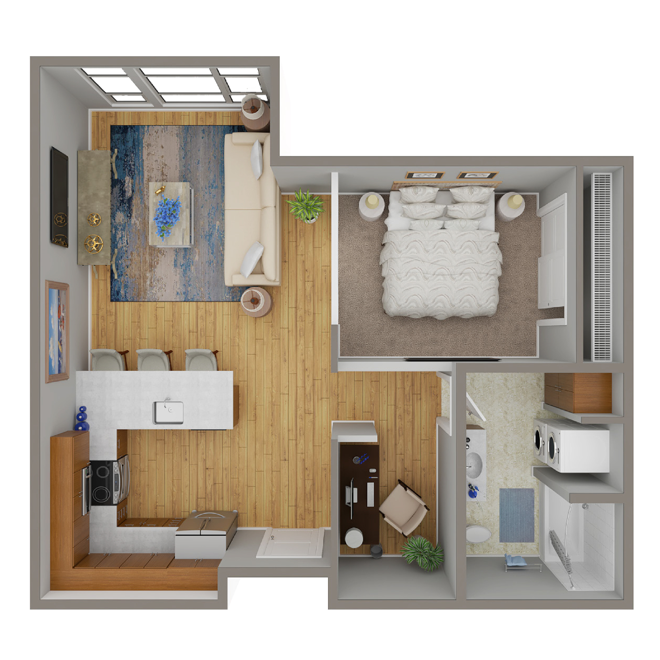 1 Bed/1 Bath Den Open - N