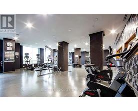 A gym with a variety of equipment including treadmills and weights.