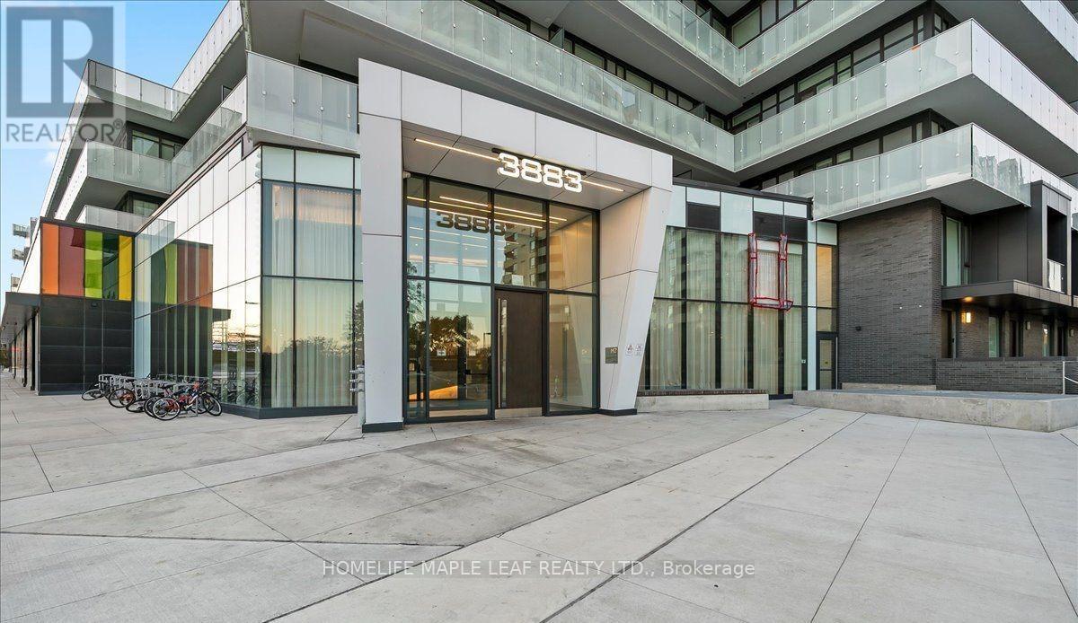 A modern building with the number 3853 on it.